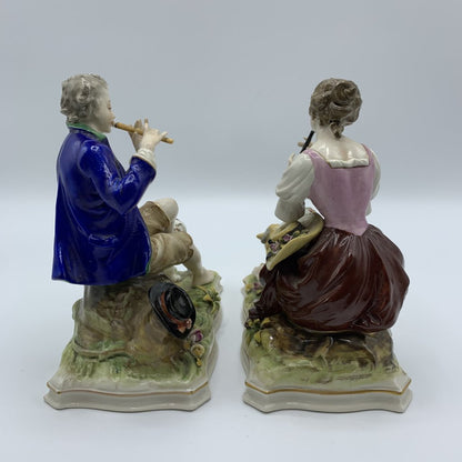 Pair of Vintage Franz Wittmer German Dresden Figurines /hg