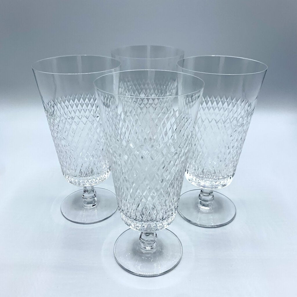 Vintage MCM Fine Arts “Royal Diamond” Ice Tea/Water Glasses Set of 4, Made in The Netherlands /hg