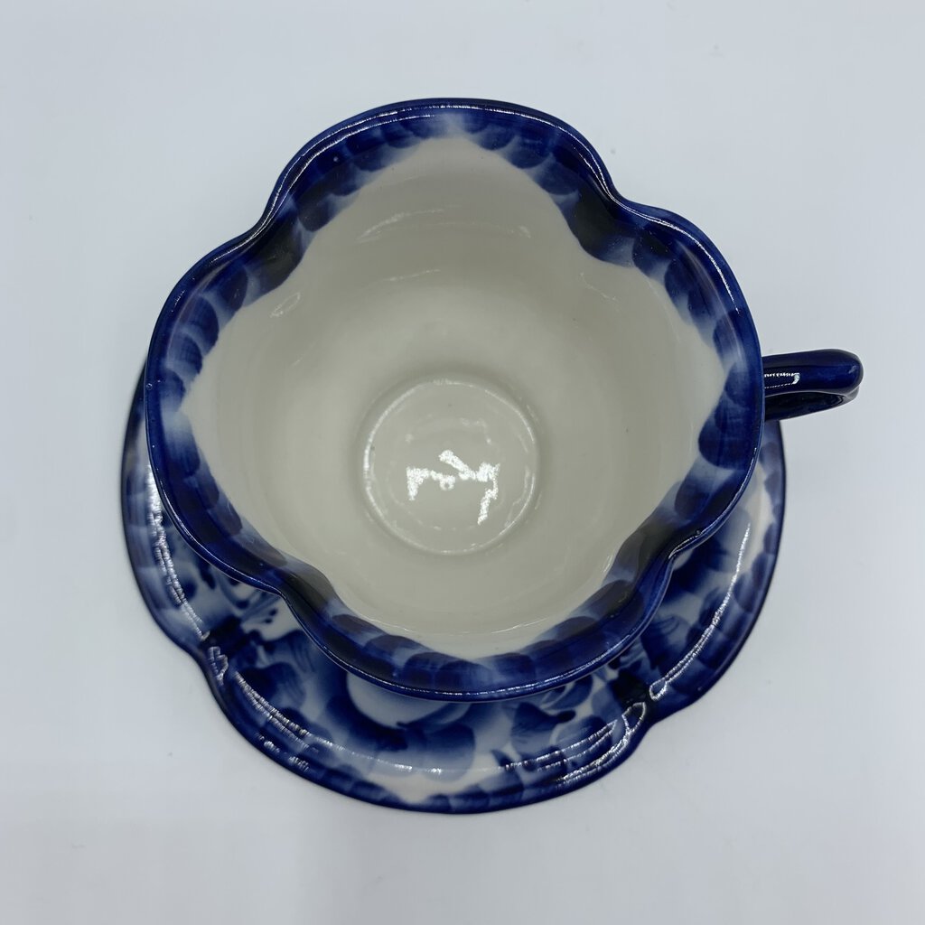 Vintage Gzhel Porcelain Teacup and Saucer /hg