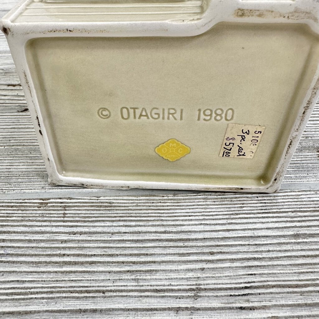 Vintage Otagiri 1980 3 Piece Ceramic Victorian House Canister Set /cb