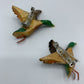 Mid-Century Hand Carved Wood Mallard Duck Brooches Set of 2 /hg
