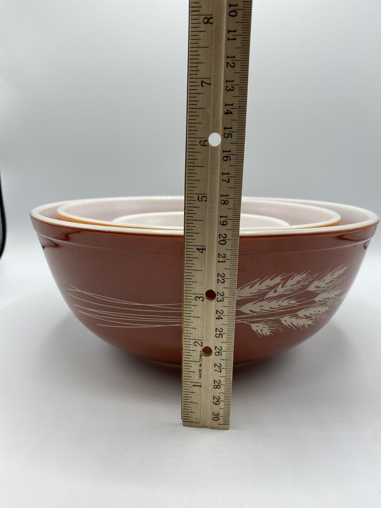 Vintage Pyrex Autumn Harvest Mixing Bowls 401, 403, 404, Orange/Rust /rw