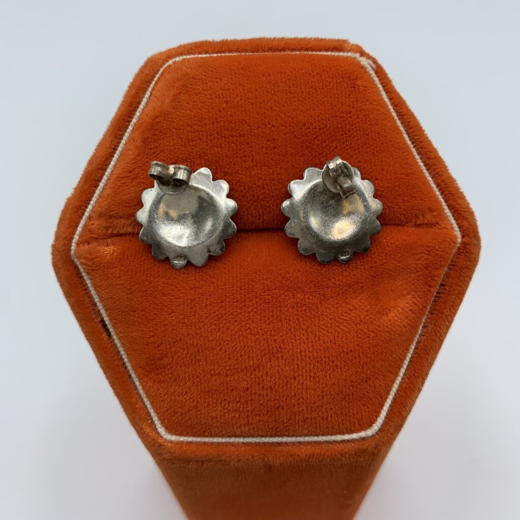 Sterling Sunflower Pierced Earrings /hg