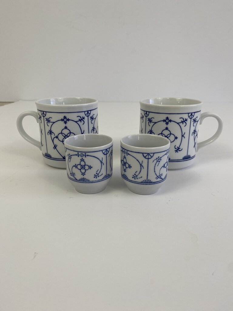 Wintering Indischblau Germany Blue Strawflower 2 Mugs 2 Egg Cups /rb