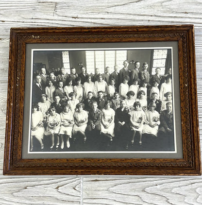 Framed Antique Class/School Photograph /cb
