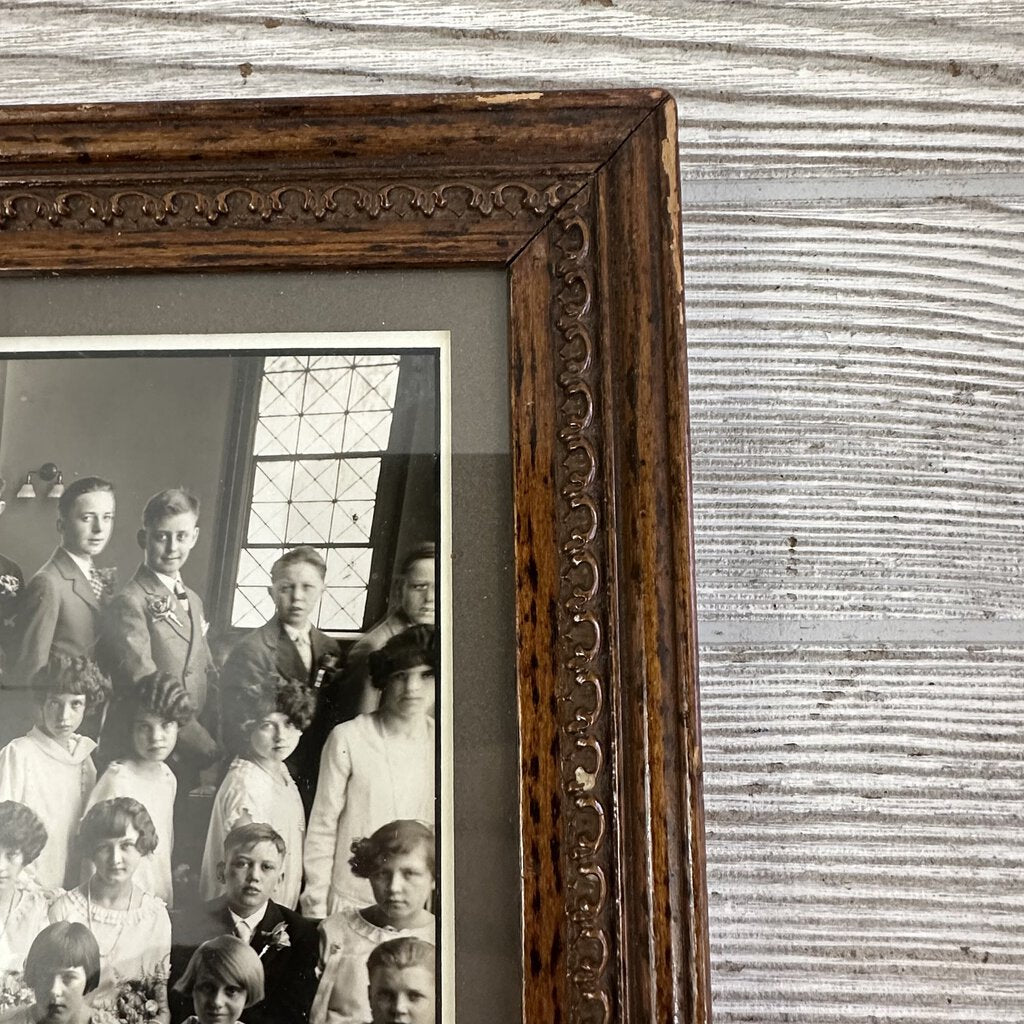 Framed Antique Class/School Photograph /cb