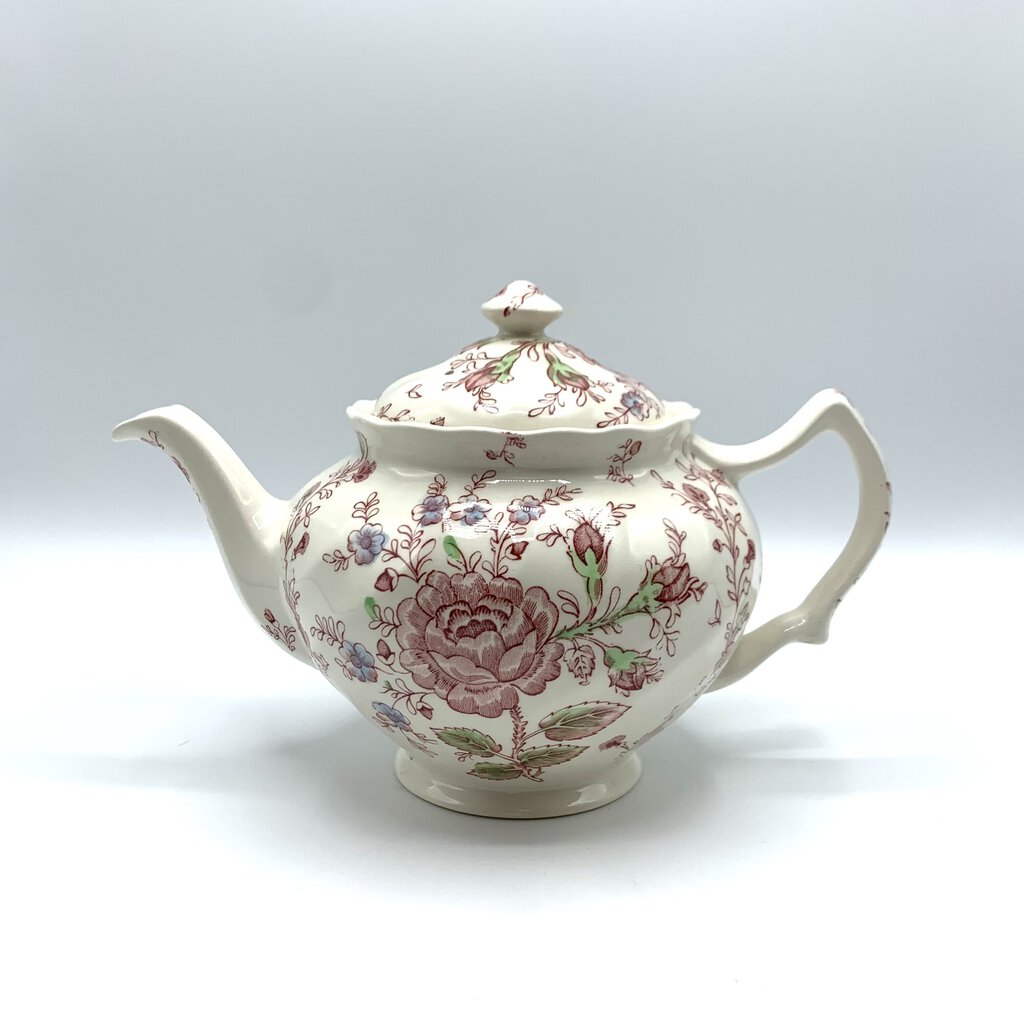 Vintage Johnson Brothers “Rose Chintz Pink” Teapot /hg