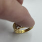 Vintage LIND 14 KT HGE Cubic Zirconia EAPG Mens Gold Tone Ring Size 9.75 /ro