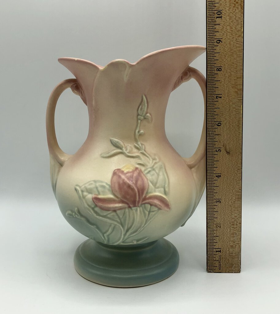 Vintage Hull Art Pottery Double Handle Magnolia Vase /b