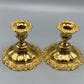 Vintage Set of 2 International Silver Co.Countess Gold Toned 4.5” Candlestick Holders /rb