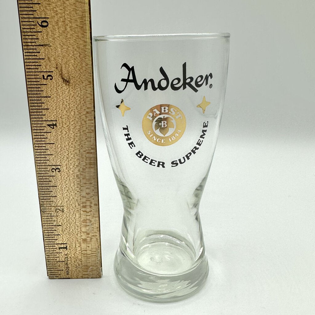 Set Of 4 Vintage Libbey Andeker Lager Beer Glasses /cb
