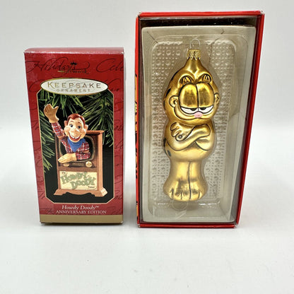 Garfield & Howdy Doody Novelty Christmas Ornaments Kurt S. Adler Hallmark /cb