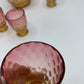 Antique Amberina Cranberry Coin Dot Decanter and Shot Glass Set /hg