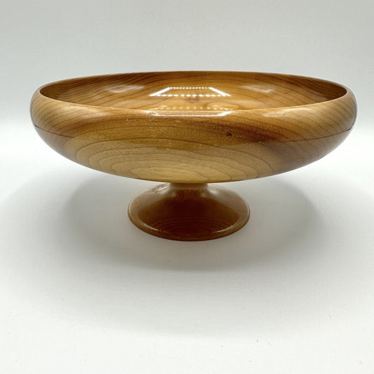 MCM Wood Pedestal Fruit Bowl By The House Of Myrtlewood Coos Bay Oregon /cb