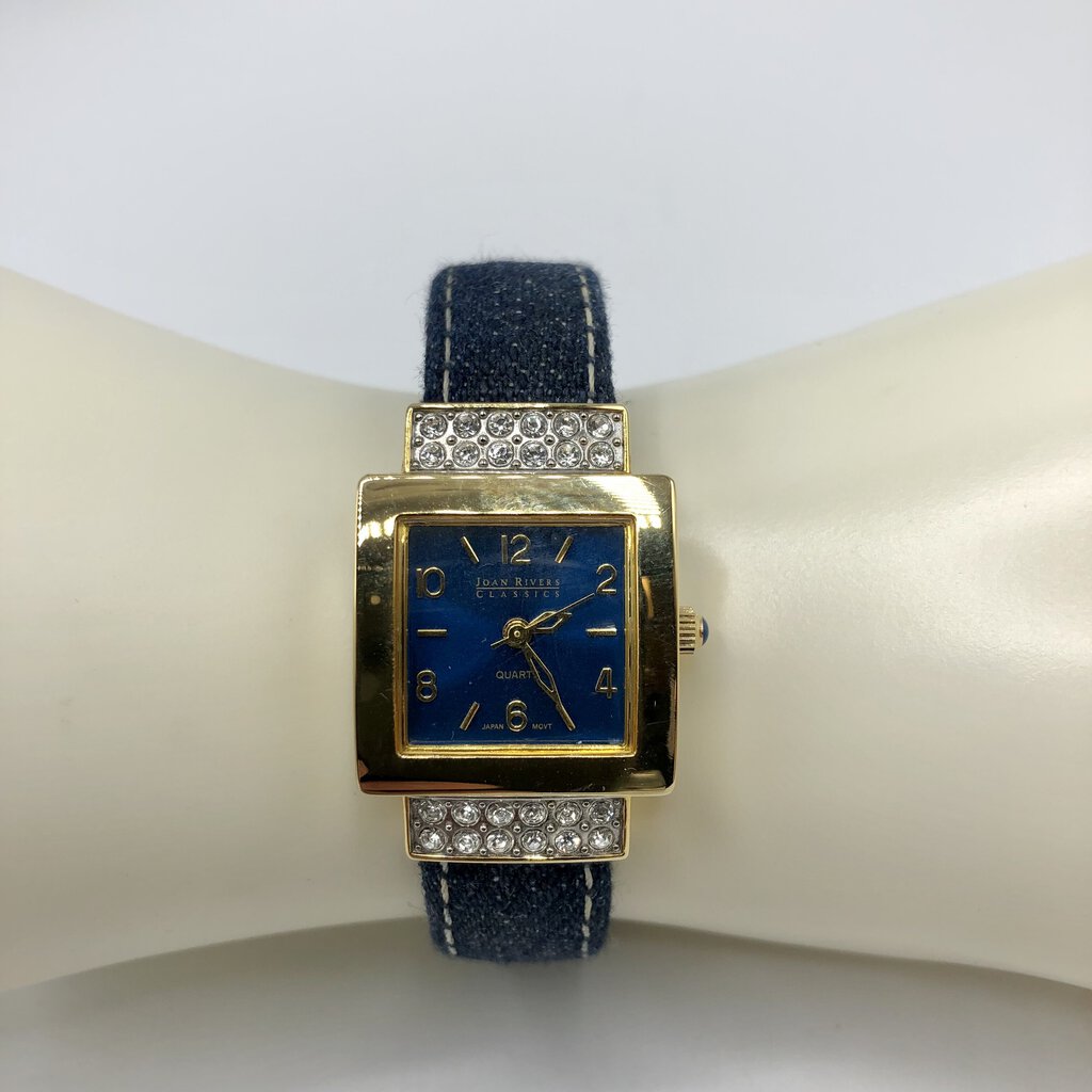Joan Rivers Classics Denim Cuff Fashion Wrist Watch /b