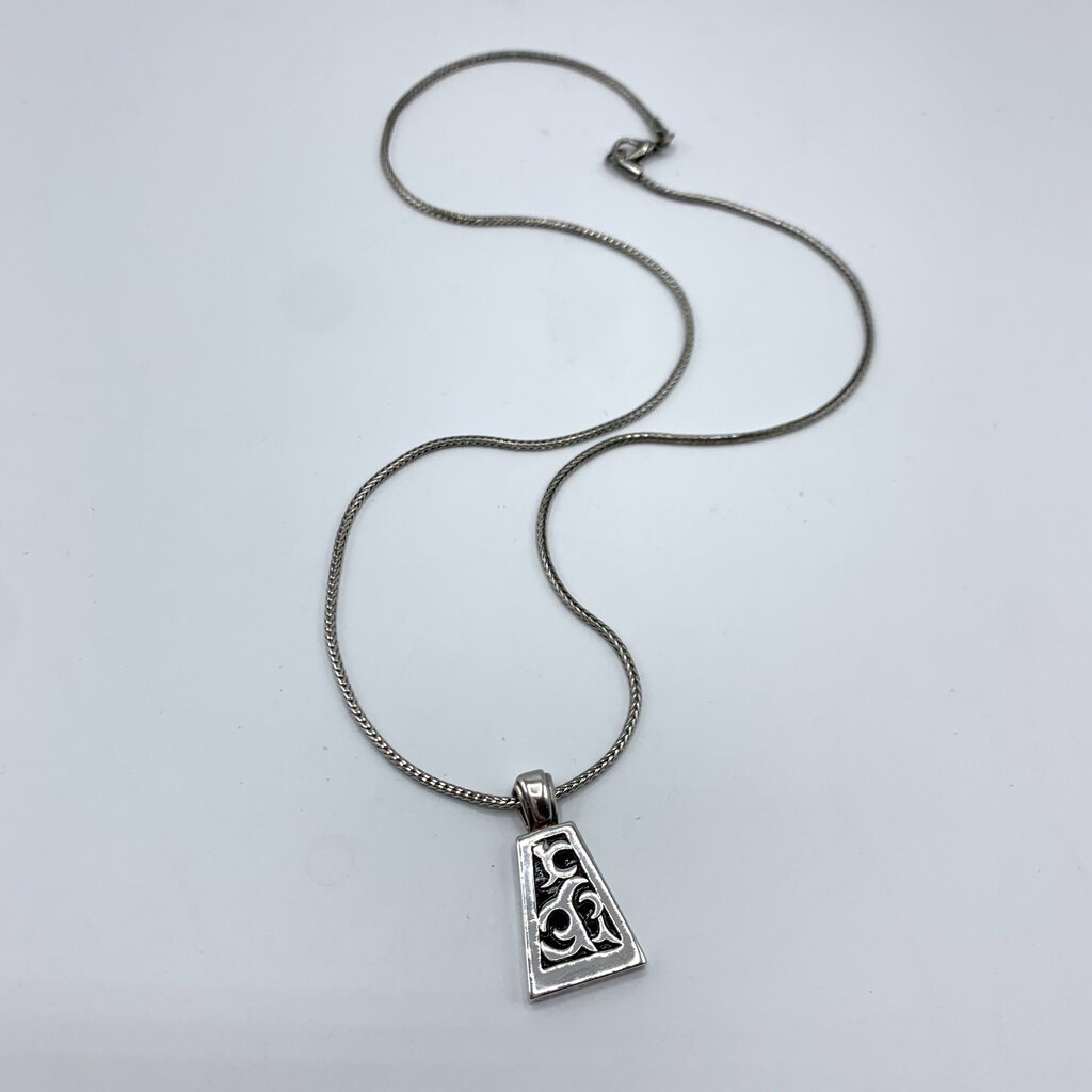 Sterling Silver Tribal Filigree Pendant Necklace /hg