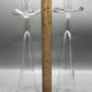 Tall Impressive Pair Blown Glass Candlesticks Candle Holders /b