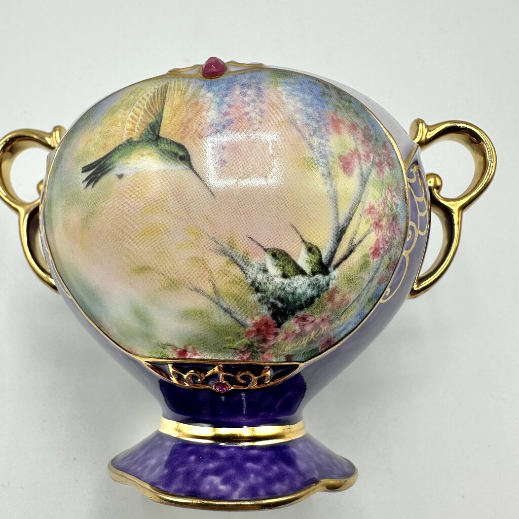 2000 Ardleigh Elliot Nature’s Jeweled Treasures Heirloom Porcelain Music Box “Ode To Joy” /cb