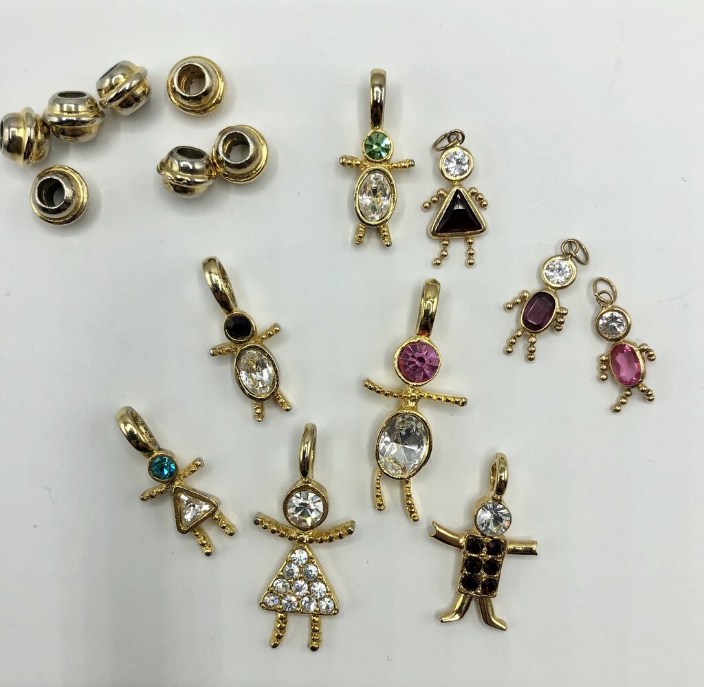 Lot of Assorted Birthstone Brat/ Kid/ Baby Charms w/ Spacers /b