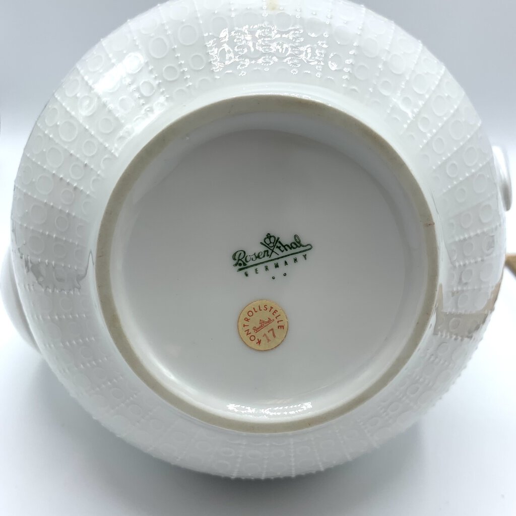 Vintage Mid-Century Bjorn Wiinblad Rosenthal “Romance White” Coffee Pot with Lid /hg