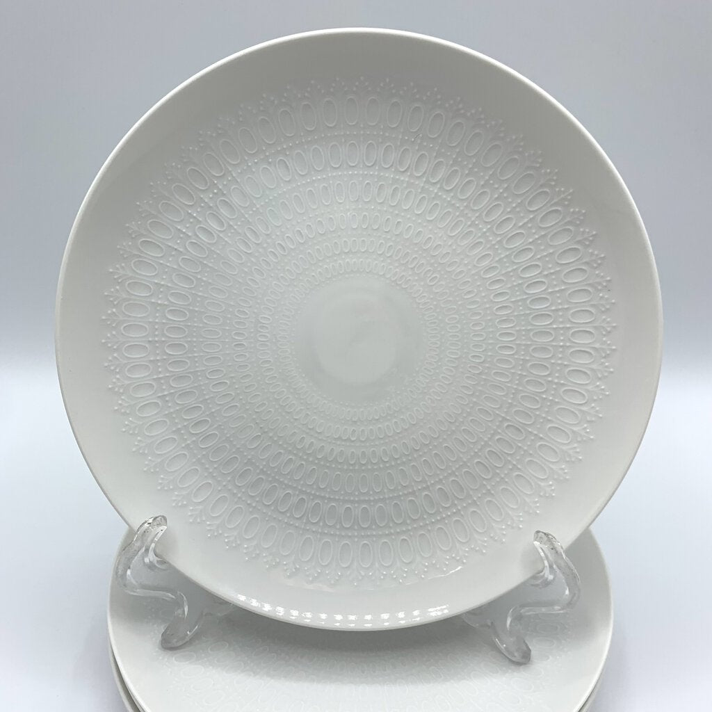 Vintage Mid-Century Bjorn Wiinblad Rosenthal “Romance White” Salad Plates Set of 5 /hg