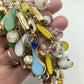Impressive Bangle Enamel & Glass Bead Statement Bracelet /b
