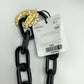 Vintage Don Caster Black Lucite & Brass Chain Link Statement Necklace /b