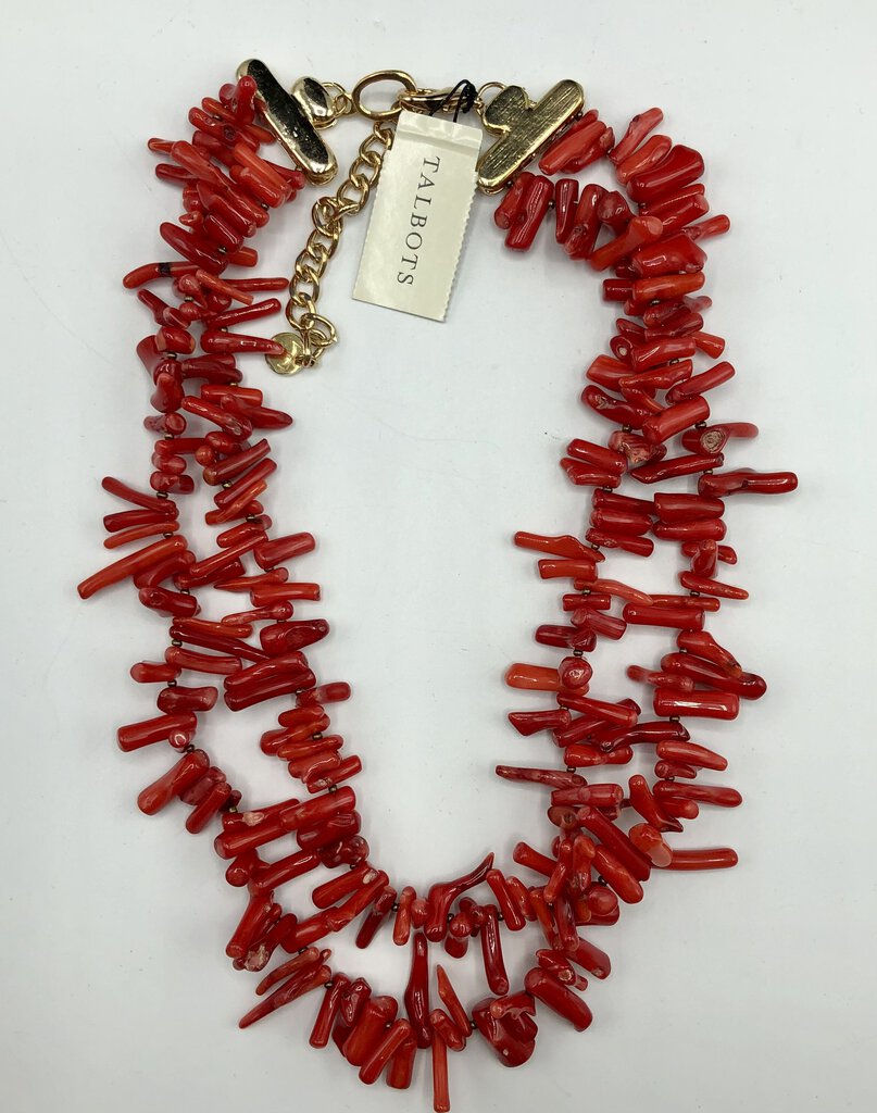 Vintage Talbots Faux Natural Coral Double Strand Necklace /b