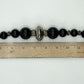 Vintage Artisan Made Chunky Black Acrylic Bead Choker Necklace /b