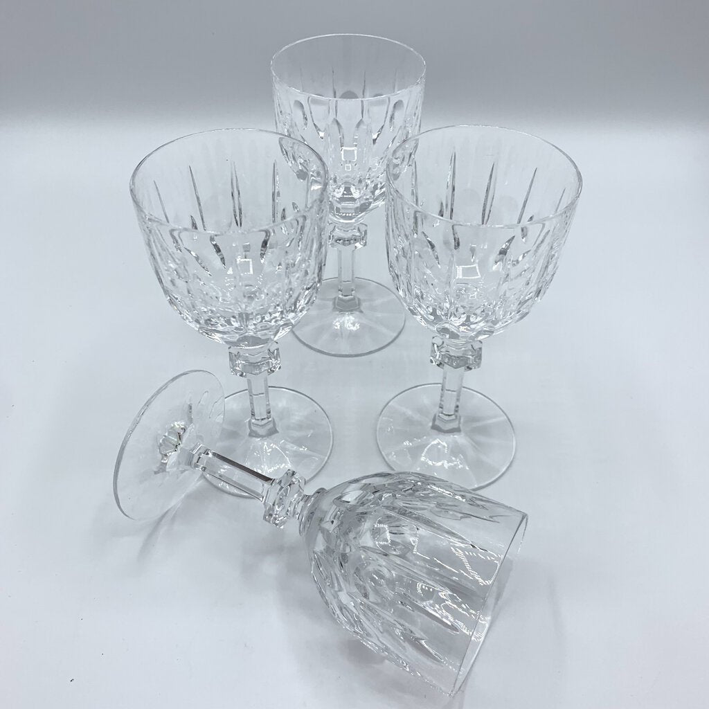 Vintage Gorham “Aspen” Crystal Wine Glasses #166841 Set of 4 /hg