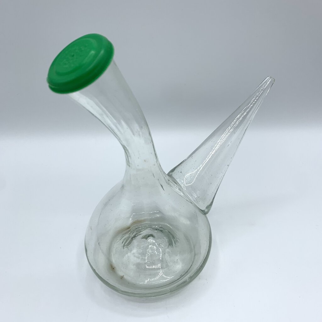 Vintage Hand-Blown Glass Porron Pitcher/Decanter /hg