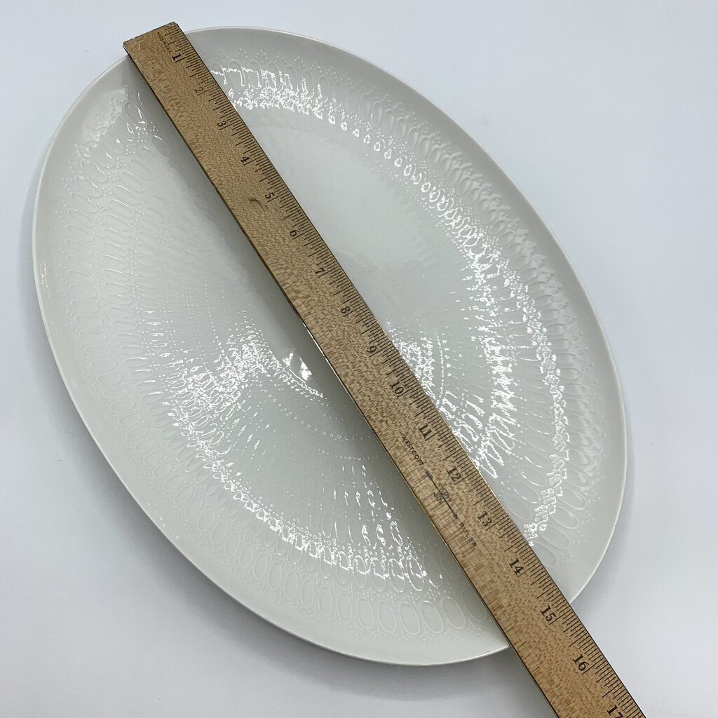 Vintage Mid-Century Bjorn Wiinblad Rosenthal “Romance White” 15” Oval Platter /hg