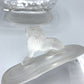 Antique EAPG Gillander & Sons Frosted Lion Oval Covered Compote Dish /hg