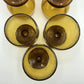 Set of 6 Vintage Amber Bubble Glass Hand Blown Goblets /b