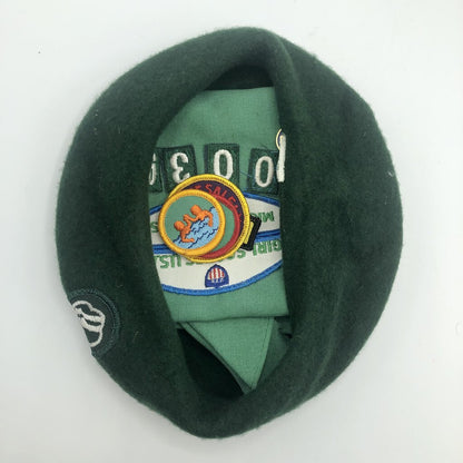 Vintage Lot of Girl Scout Hat, Sash & Patches /b