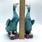 Vintage Japanese Turquoise Glazed Kangxi-Style Figural Duck Pair /hg