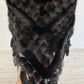 Women’s Real Fur Shawl/Shrug Black/Brown Crocheted Unique! /roh