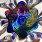 Hand Blown Studio Art Glass Multi-Color Ring Holder / Paperweight Signed /b