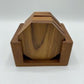 Mid-Century-Modern Teak Wood Kamari Designs Set of 6 w/Caddy Octagon /ro