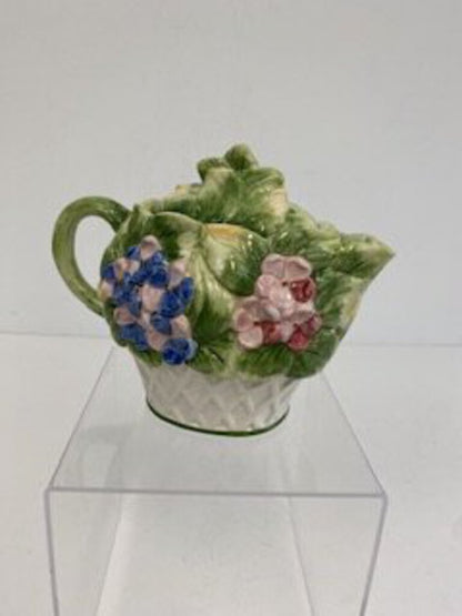 Whimsical Ceramic Floral Teapot Made in Italy /ro