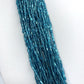 Vintage 1980s Sparkly Teal Tube Bead Multi-strand Necklace /hge