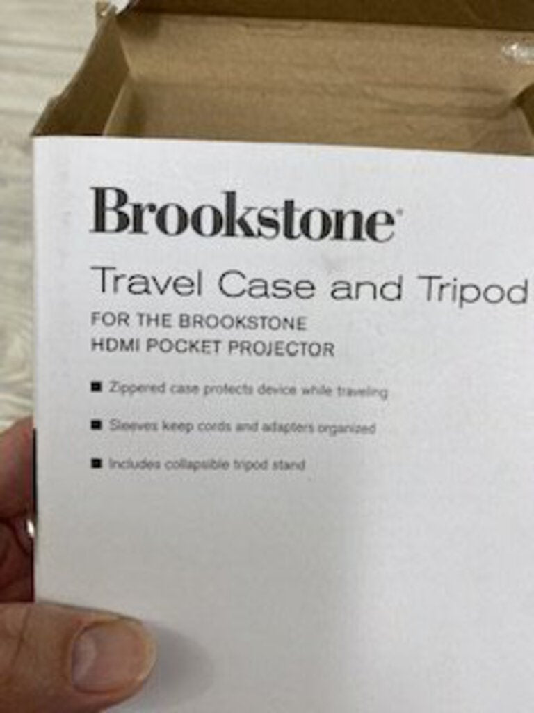 Brookstone Travel Case and Tripod for the Brookstone HDMI Pocket Projector NIB /rw