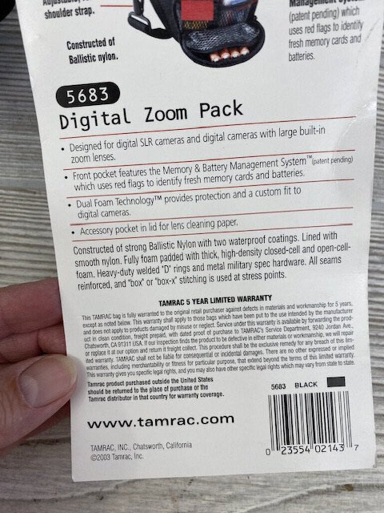 Tamarac Foam Padded Digital Zoom Pack Model #5683 NWT /rw