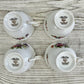 Vintage Aladdin Fine China Dresdenia 4 Cup & Saucer Sets Made In Japan /cb