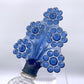 Vintage Art Deco Perfume Bottles with Plastic Flower Tops Set of 2 /hge
