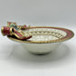 Vintage Decorative Fitz And Floyd Christmas Deer 7in Bowl /cb