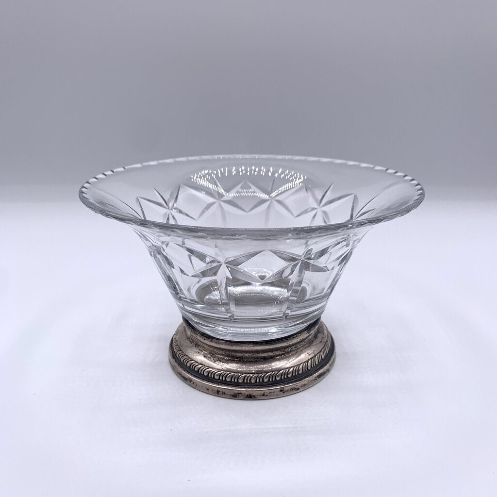 Vintage Duncan Miller “Prelude” Cut Glass Mayonnaise/Sauce Bowl with Sterling Silver Base /hge