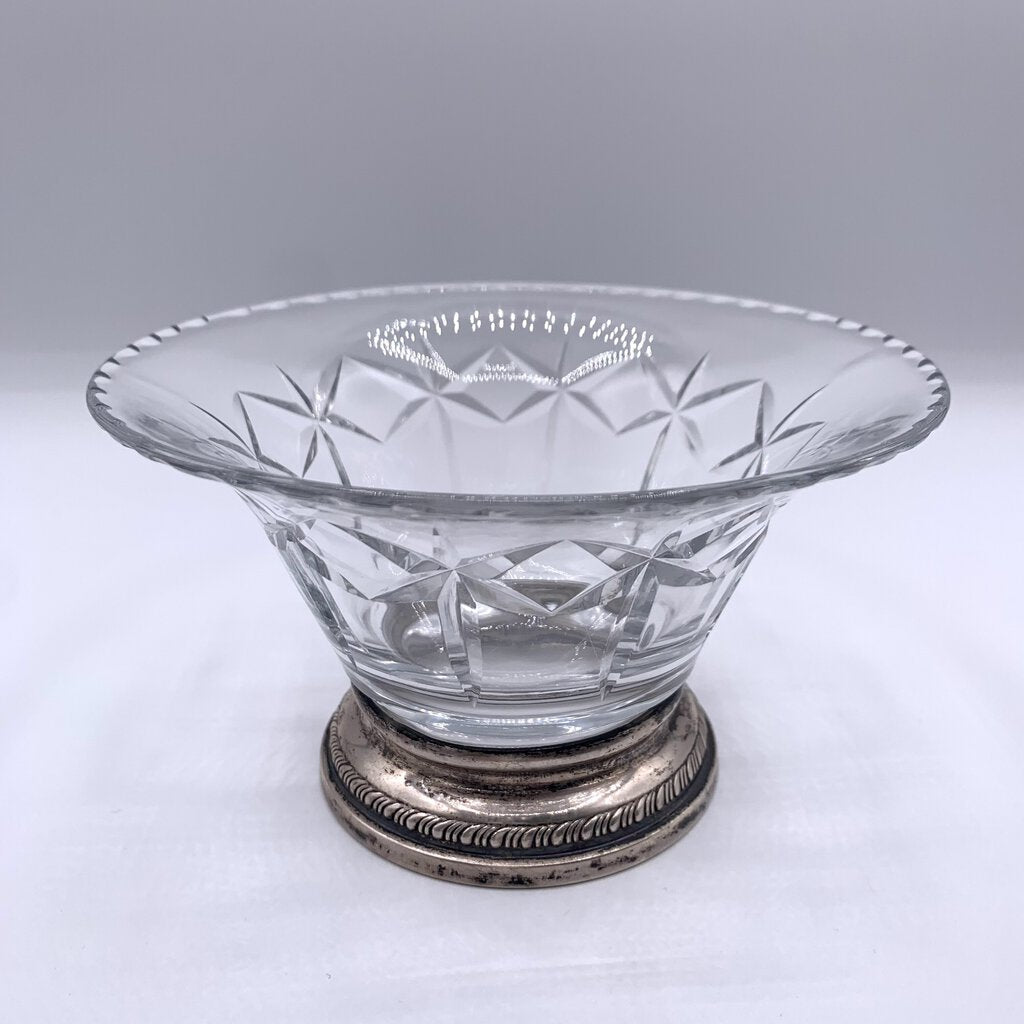 Vintage Duncan Miller “Prelude” Cut Glass Mayonnaise/Sauce Bowl with Sterling Silver Base /hge