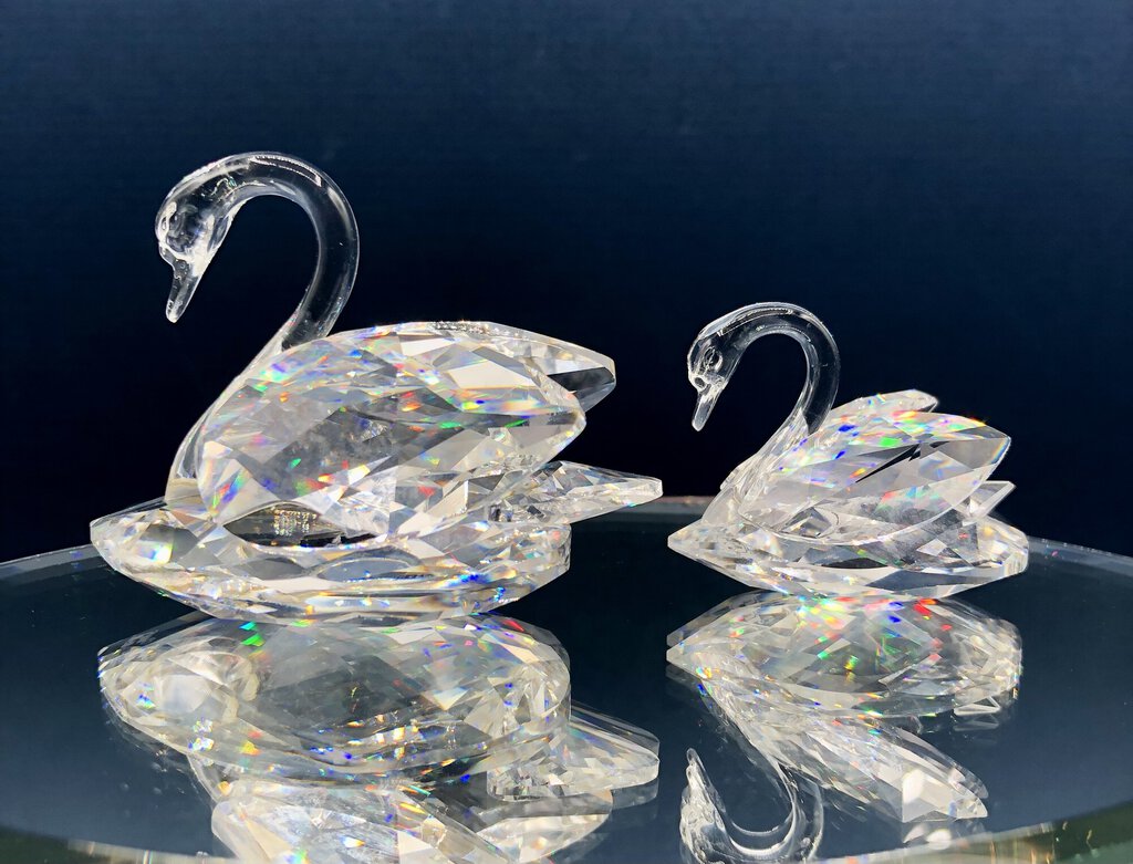 Swarovski Crystal Swan Set of 2 /b