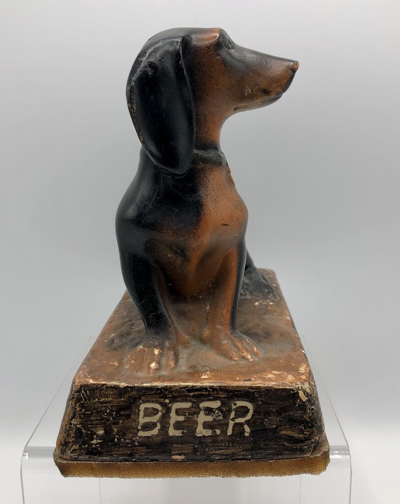 Vintage Frankenmuth Beer Dachshund Back Bar Chalk Statue /b
